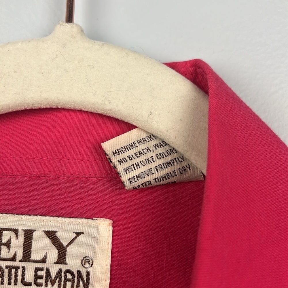 Vintage Ely Cattleman western pearl snap large hot pink pens shirt - Picture 3 of 6